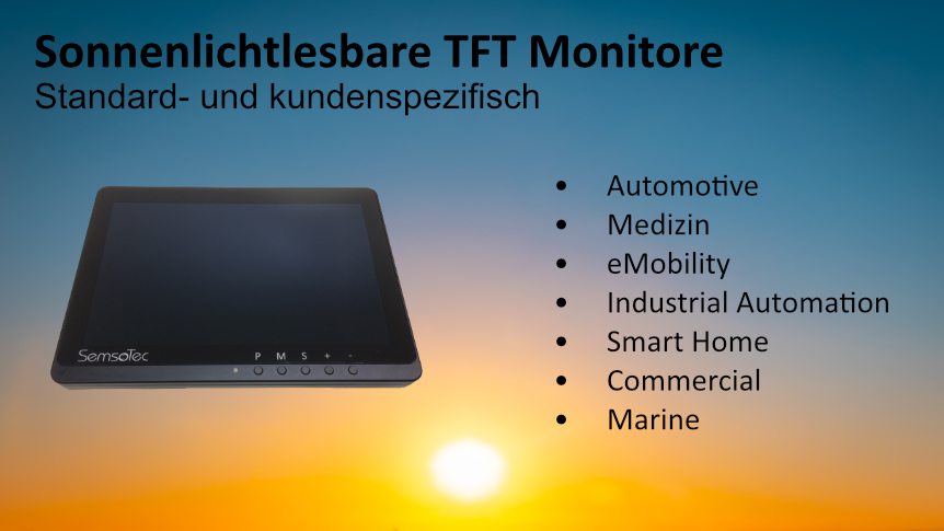 Sonnenlichtlesbare TFT Monitore